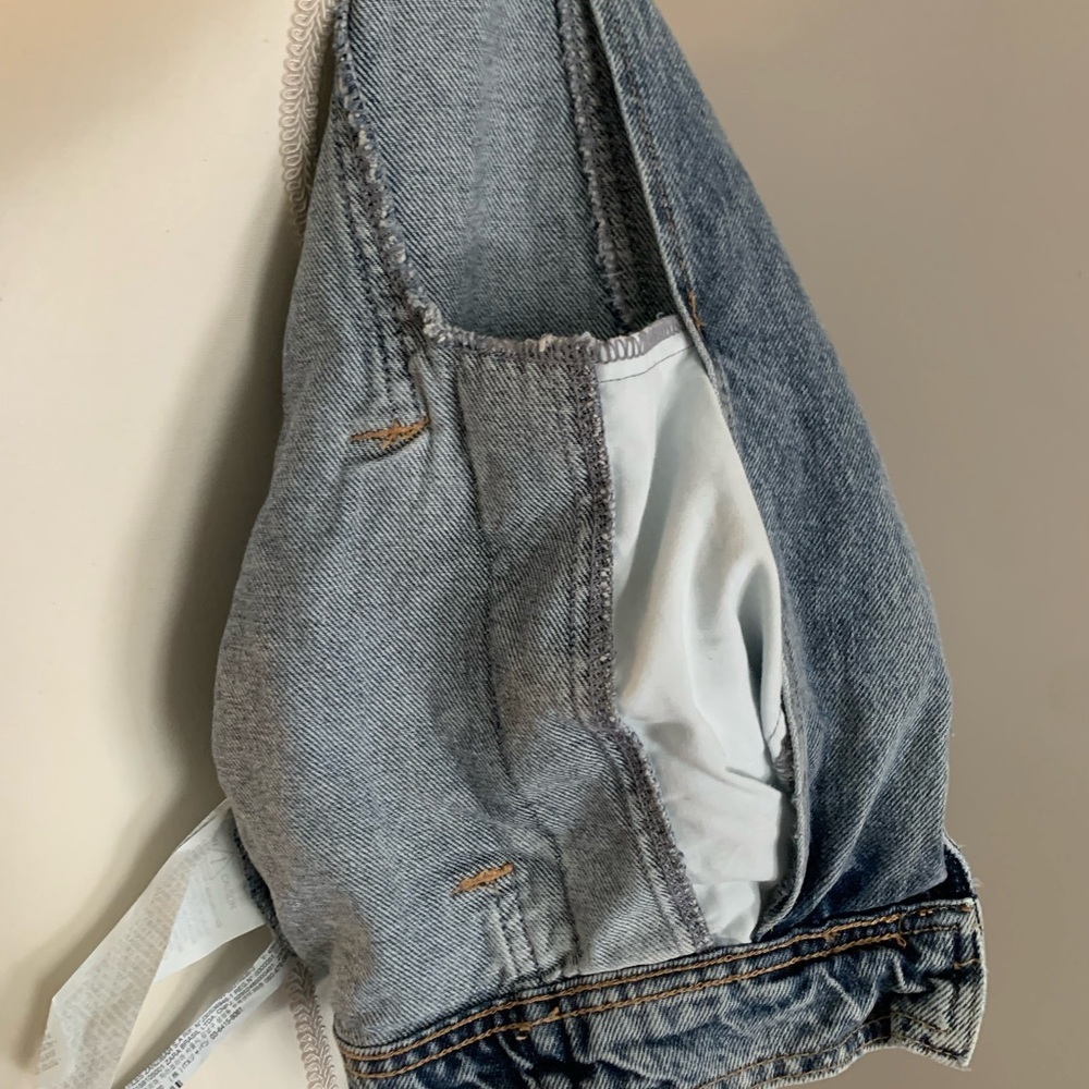 Zara Blue washed effect cropped Denim Jacket size Medium - Picture 8 of 8